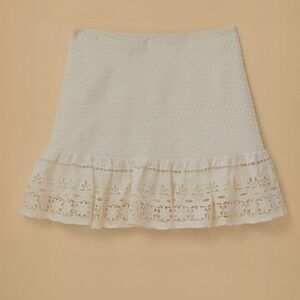 Farm Rio White Richelieu Mini Skirt- size small - NWT